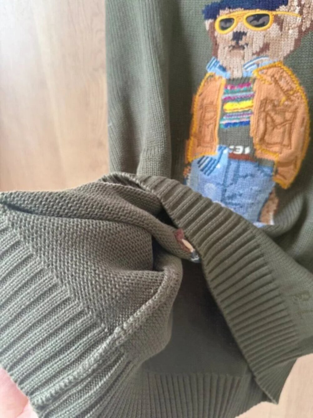 🧸 Polo Ralph Lauren Bear Sweater Olive Green - Picture 4 of 6